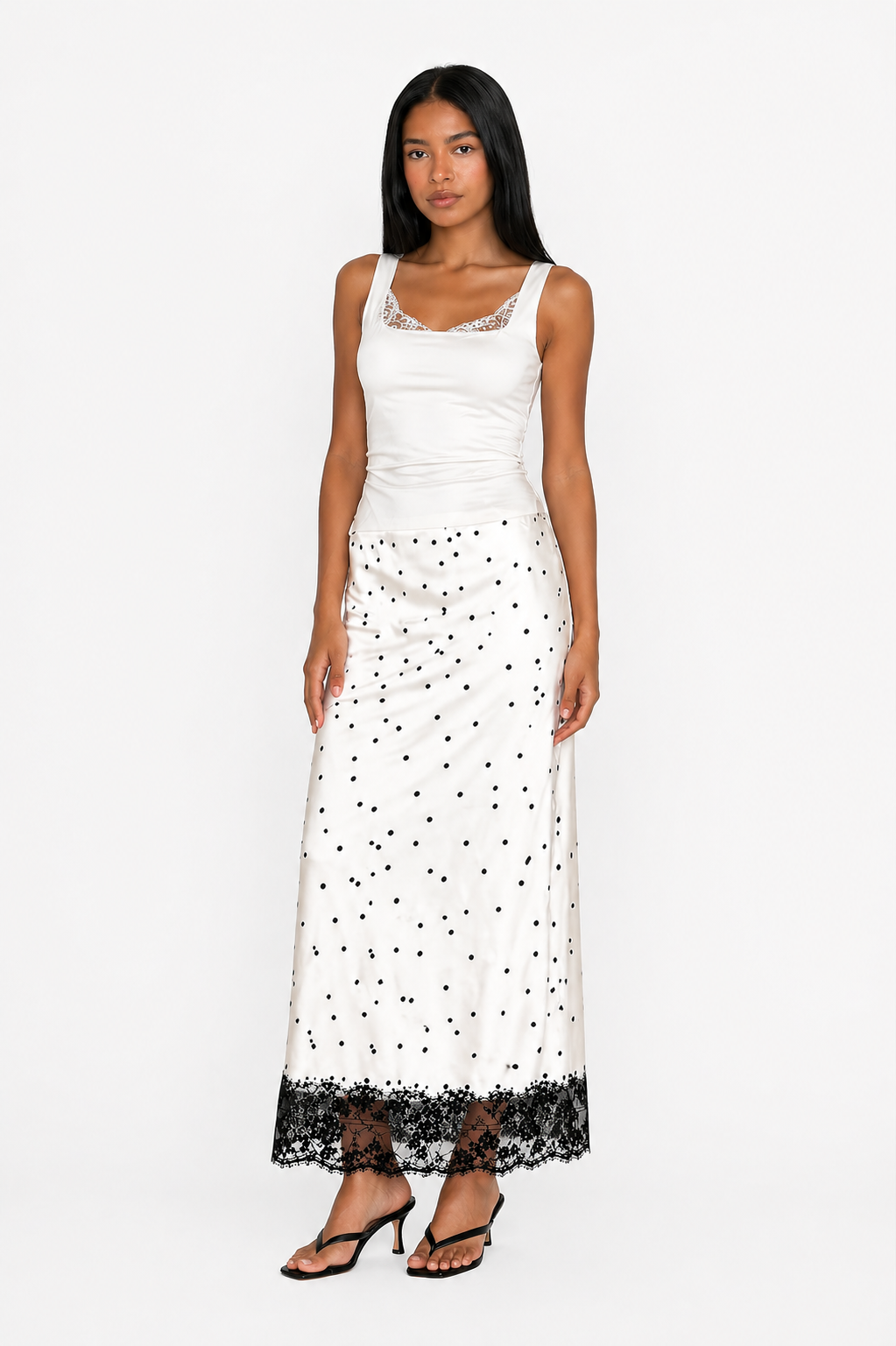 Polka maxi skirt