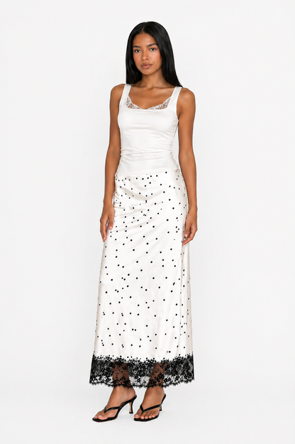 Polka maxi skirt