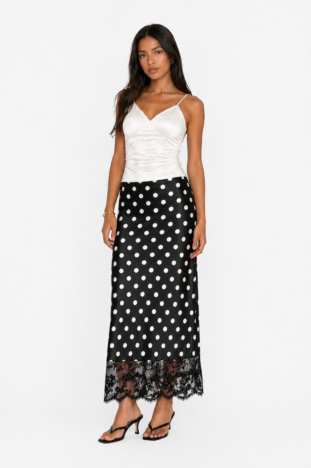 Polka maxi skirt