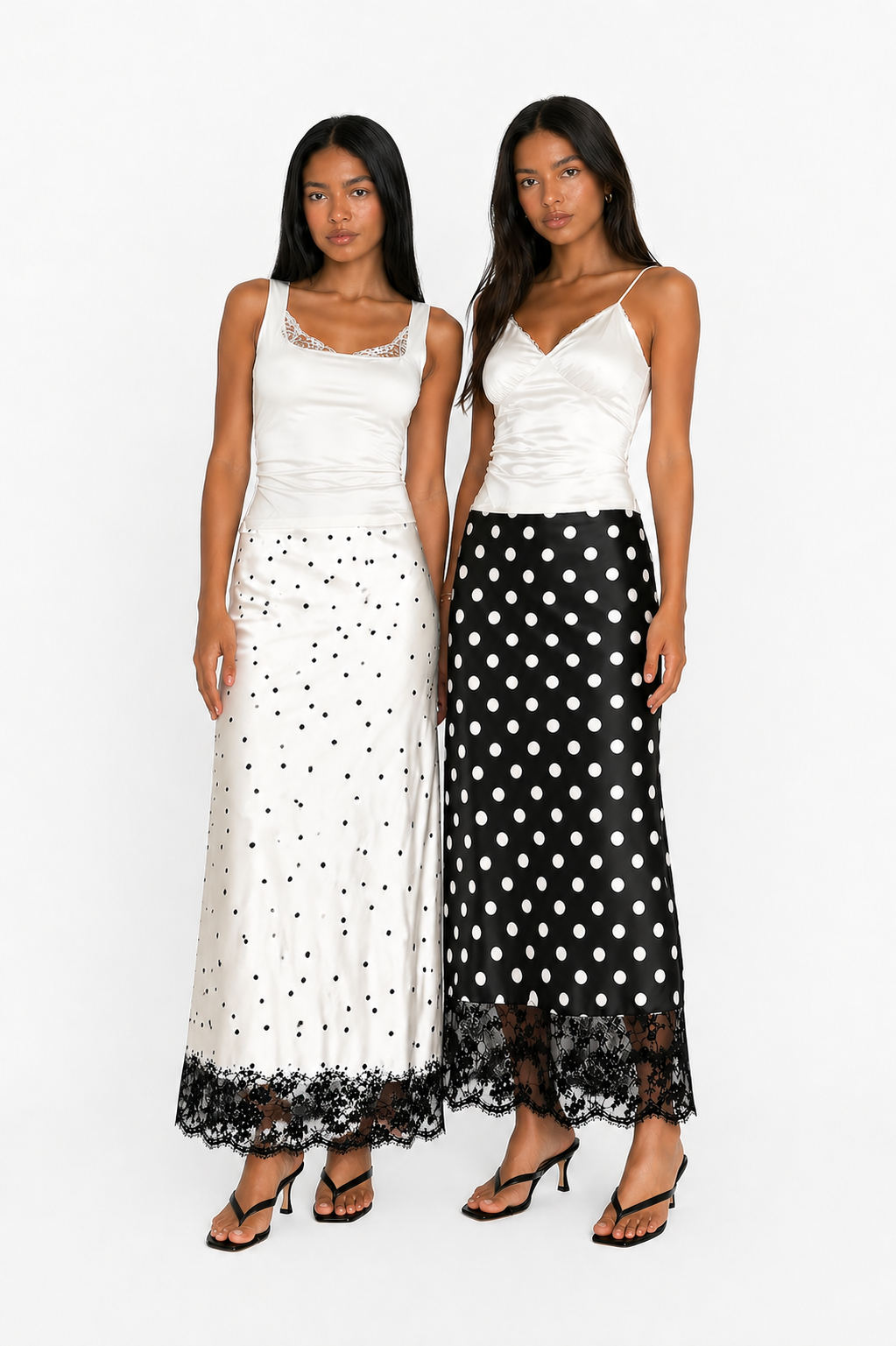 Polka maxi skirt