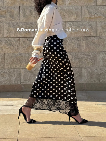 Polka maxi skirt