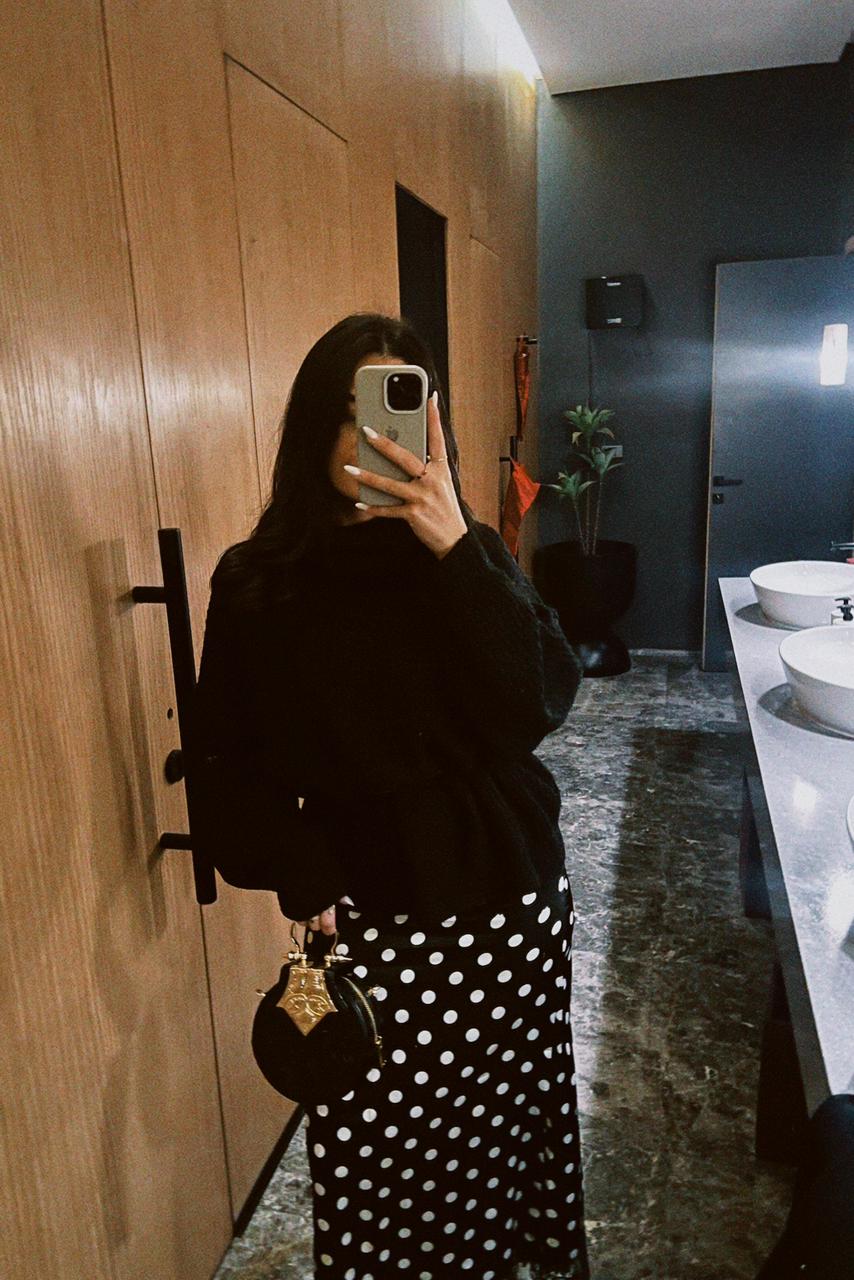 Polka maxi skirt