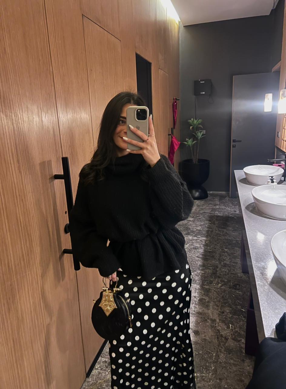 Polka maxi skirt