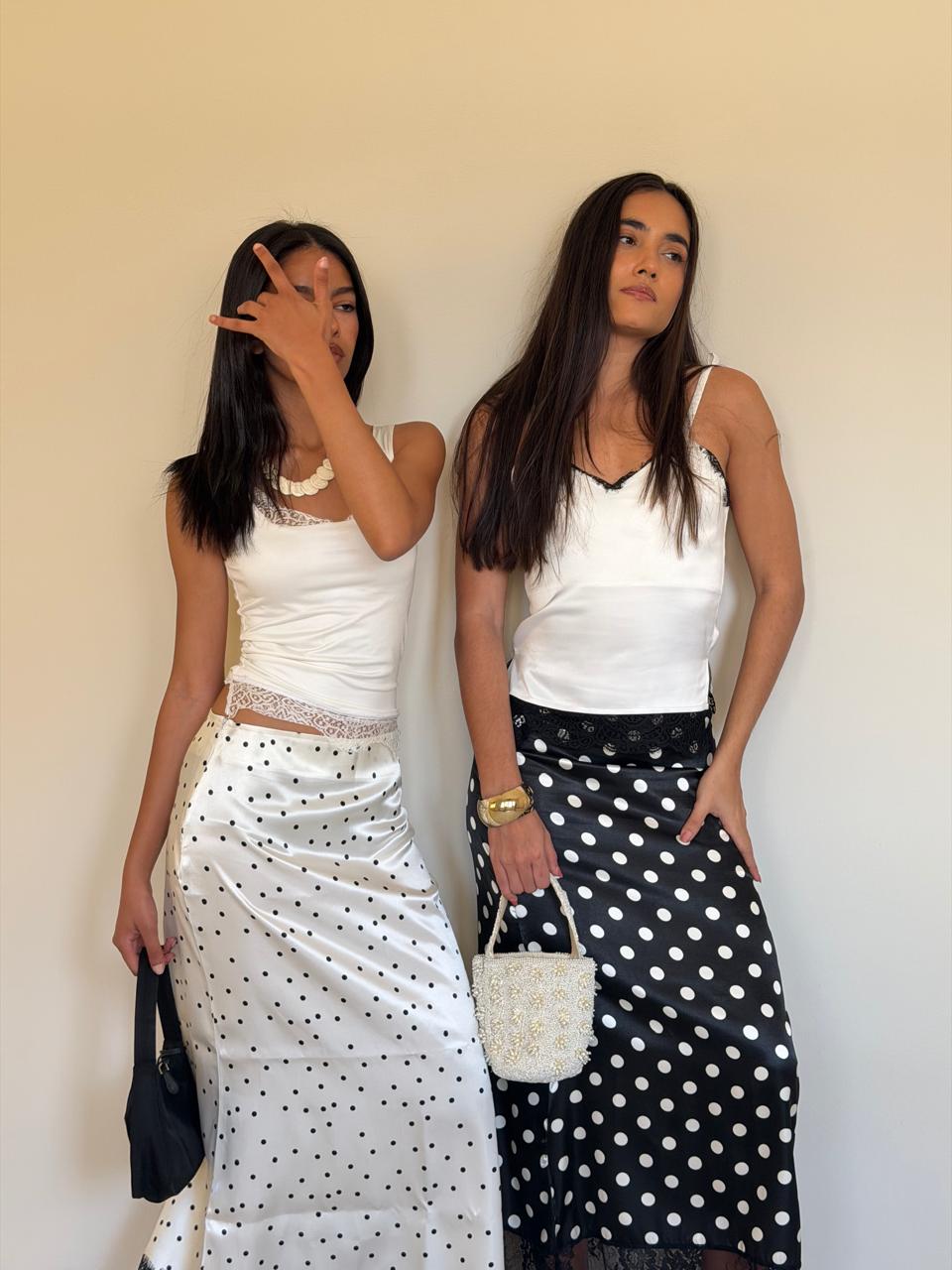 Polka maxi skirt