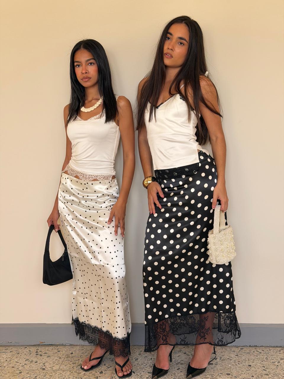 Polka maxi skirt